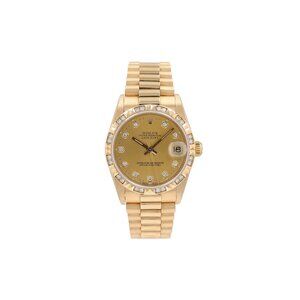 Rolex Datejust 68258 31mm Champagne Daimonds Dial Pyramid Bezel President Band